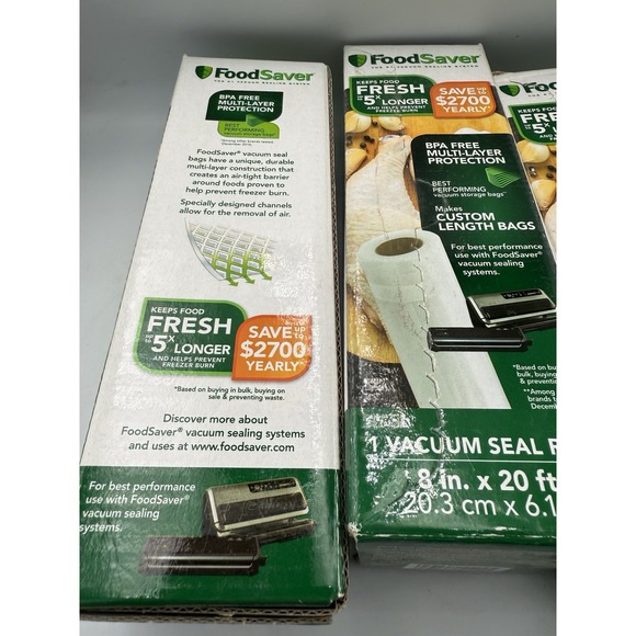 Food Saver Vacuum Seal Bags new in box make your own size 8" x 20' roll NEW X3 - Picture 4 of 5